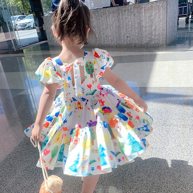 Baby Girls Casual Dress Kids Summer Swing Flared Dresses Children Birt –  Grama Wear